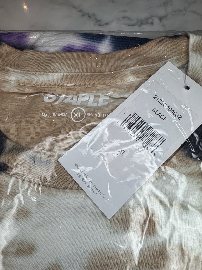 Staple Pigeon Tie Dye Tee Xl Tan Black Purple Streetwear Nwt — image 2 of 4